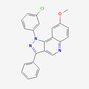 molecular formula C23H16ClN3O B6509086 1-(3-chlorophenyl)-8-methoxy-3-phenyl-1H-pyrazolo[4,3-c]quinoline CAS No. 901264-05-9