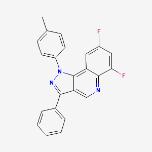 molecular formula C23H15F2N3 B6509090 6,8-difluoro-1-(4-methylphenyl)-3-phenyl-1H-pyrazolo[4,3-c]quinoline CAS No. 901044-05-1