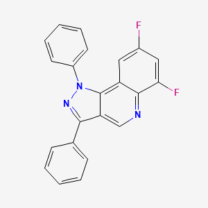 molecular formula C22H13F2N3 B6509098 6,8-difluoro-1,3-diphenyl-1H-pyrazolo[4,3-c]quinoline CAS No. 901264-36-6