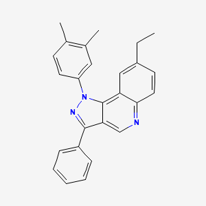 molecular formula C26H23N3 B6509119 1-(3,4-dimethylphenyl)-8-ethyl-3-phenyl-1H-pyrazolo[4,3-c]quinoline CAS No. 901264-63-9