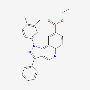molecular formula C27H23N3O2 B6509134 ethyl 1-(3,4-dimethylphenyl)-3-phenyl-1H-pyrazolo[4,3-c]quinoline-8-carboxylate CAS No. 901264-85-5