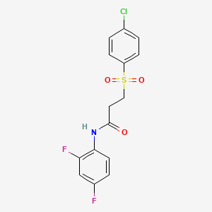 molecular formula C15H12ClF2NO3S B6509156 3-(4-chlorobenzenesulfonyl)-N-(2,4-difluorophenyl)propanamide CAS No. 895464-27-4