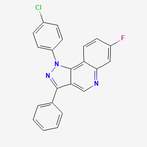 molecular formula C22H13ClFN3 B6509164 1-(4-chlorophenyl)-7-fluoro-3-phenyl-1H-pyrazolo[4,3-c]quinoline CAS No. 901045-16-7