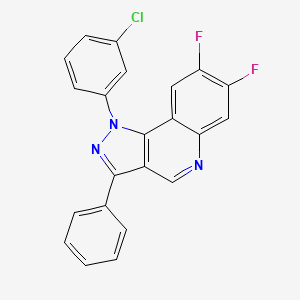 molecular formula C22H12ClF2N3 B6509195 1-(3-chlorophenyl)-7,8-difluoro-3-phenyl-1H-pyrazolo[4,3-c]quinoline CAS No. 901045-46-3