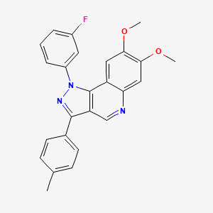 molecular formula C25H20FN3O2 B6509211 1-(3-fluorophenyl)-7,8-dimethoxy-3-(4-methylphenyl)-1H-pyrazolo[4,3-c]quinoline CAS No. 901020-18-6