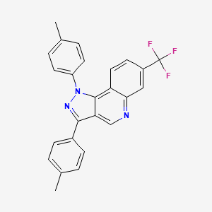 molecular formula C25H18F3N3 B6509229 1,3-bis(4-methylphenyl)-7-(trifluoromethyl)-1H-pyrazolo[4,3-c]quinoline CAS No. 901020-50-6