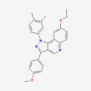 molecular formula C27H25N3O2 B6509284 1-(3,4-dimethylphenyl)-8-ethoxy-3-(4-methoxyphenyl)-1H-pyrazolo[4,3-c]quinoline CAS No. 901247-64-1