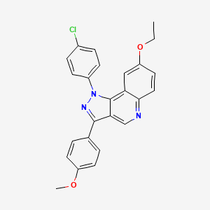 molecular formula C25H20ClN3O2 B6509286 1-(4-chlorophenyl)-8-ethoxy-3-(4-methoxyphenyl)-1H-pyrazolo[4,3-c]quinoline CAS No. 901021-33-8