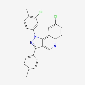 molecular formula C24H17Cl2N3 B6509312 8-chloro-1-(3-chloro-4-methylphenyl)-3-(4-methylphenyl)-1H-pyrazolo[4,3-c]quinoline CAS No. 901267-26-3