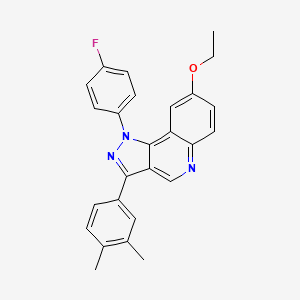 molecular formula C26H22FN3O B6509333 3-(3,4-dimethylphenyl)-8-ethoxy-1-(4-fluorophenyl)-1H-pyrazolo[4,3-c]quinoline CAS No. 901004-57-7
