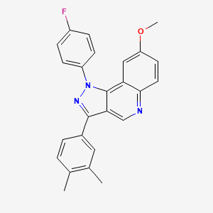 molecular formula C25H20FN3O B6509337 3-(3,4-dimethylphenyl)-1-(4-fluorophenyl)-8-methoxy-1H-pyrazolo[4,3-c]quinoline CAS No. 901004-63-5