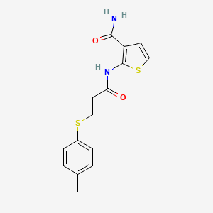 molecular formula C15H16N2O2S2 B6509361 2-{3-[(4-methylphenyl)sulfanyl]propanamido}thiophene-3-carboxamide CAS No. 895467-45-5