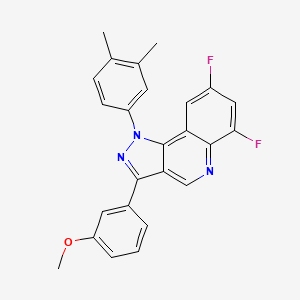molecular formula C25H19F2N3O B6509362 1-(3,4-dimethylphenyl)-6,8-difluoro-3-(3-methoxyphenyl)-1H-pyrazolo[4,3-c]quinoline CAS No. 901268-55-1
