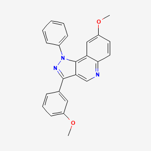 molecular formula C24H19N3O2 B6509368 8-methoxy-3-(3-methoxyphenyl)-1-phenyl-1H-pyrazolo[4,3-c]quinoline CAS No. 901005-19-4