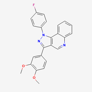 molecular formula C24H18FN3O2 B6509388 3-(3,4-dimethoxyphenyl)-1-(4-fluorophenyl)-1H-pyrazolo[4,3-c]quinoline CAS No. 901268-86-8