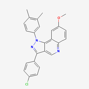 molecular formula C25H20ClN3O B6509395 3-(4-chlorophenyl)-1-(3,4-dimethylphenyl)-8-methoxy-1H-pyrazolo[4,3-c]quinoline CAS No. 901268-94-8