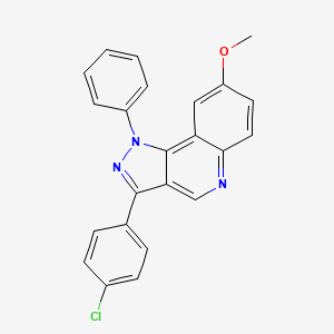 molecular formula C23H16ClN3O B6509404 3-(4-chlorophenyl)-8-methoxy-1-phenyl-1H-pyrazolo[4,3-c]quinoline CAS No. 901005-94-5