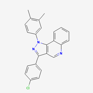 molecular formula C24H18ClN3 B6509407 3-(4-chlorophenyl)-1-(3,4-dimethylphenyl)-1H-pyrazolo[4,3-c]quinoline CAS No. 901006-21-1