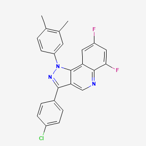 molecular formula C24H16ClF2N3 B6509418 3-(4-chlorophenyl)-1-(3,4-dimethylphenyl)-6,8-difluoro-1H-pyrazolo[4,3-c]quinoline CAS No. 901006-54-0