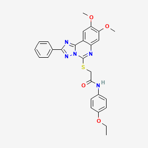 2-({8,9-dimethoxy-2-phenyl-[1,2,4]triazolo[1,5-c]quinazolin-5-yl}sulfanyl)-N-(4-ethoxyphenyl)acetamide