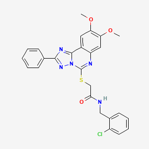 N-[(2-chlorophenyl)methyl]-2-({8,9-dimethoxy-2-phenyl-[1,2,4]triazolo[1,5-c]quinazolin-5-yl}sulfanyl)acetamide