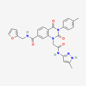 N-[(furan-2-yl)methyl]-1-{[(3-methyl-1H-pyrazol-5-yl)carbamoyl]methyl}-3-(4-methylphenyl)-2,4-dioxo-1,2,3,4-tetrahydroquinazoline-7-carboxamide