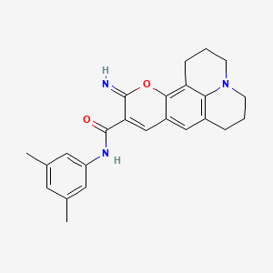 N-(3,5-dimethylphenyl)-4-imino-3-oxa-13-azatetracyclo[7.7.1.0^{2,7}.0^{13,17}]heptadeca-1,5,7,9(17)-tetraene-5-carboxamide