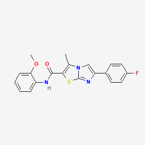 molecular formula C20H16FN3O2S B6509544 6-(4-fluorophenyl)-N-(2-methoxyphenyl)-3-methylimidazo[2,1-b][1,3]thiazole-2-carboxamide CAS No. 852134-23-7