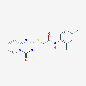 molecular formula C17H16N4O2S B6509558 N-(2,4-dimethylphenyl)-2-({4-oxo-4H-pyrido[1,2-a][1,3,5]triazin-2-yl}sulfanyl)acetamide CAS No. 896326-08-2