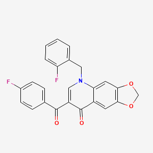 molecular formula C24H15F2NO4 B6509617 7-(4-fluorobenzoyl)-5-[(2-fluorophenyl)methyl]-2H,5H,8H-[1,3]dioxolo[4,5-g]quinolin-8-one CAS No. 904433-17-6