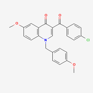 molecular formula C25H20ClNO4 B6509675 3-(4-chlorobenzoyl)-6-methoxy-1-[(4-methoxyphenyl)methyl]-1,4-dihydroquinolin-4-one CAS No. 904434-13-5