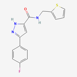 molecular formula C15H12FN3OS B6509680 5-(4-fluorophenyl)-N-[(thiophen-2-yl)methyl]-1H-pyrazole-3-carboxamide CAS No. 1094748-62-5