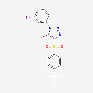 molecular formula C19H20FN3O2S B6509694 4-(4-tert-butylbenzenesulfonyl)-1-(3-fluorophenyl)-5-methyl-1H-1,2,3-triazole CAS No. 931967-60-1