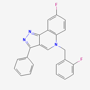 molecular formula C23H15F2N3 B6509713 8-fluoro-5-[(2-fluorophenyl)methyl]-3-phenyl-5H-pyrazolo[4,3-c]quinoline CAS No. 902278-14-2
