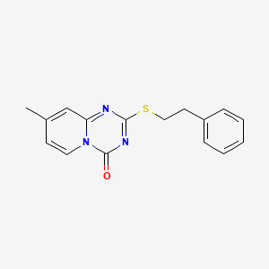 molecular formula C16H15N3OS B6509723 8-methyl-2-[(2-phenylethyl)sulfanyl]-4H-pyrido[1,2-a][1,3,5]triazin-4-one CAS No. 896336-03-1