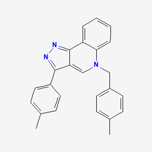 molecular formula C25H21N3 B6509724 3-(4-methylphenyl)-5-[(4-methylphenyl)methyl]-5H-pyrazolo[4,3-c]quinoline CAS No. 902598-06-5