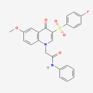 molecular formula C24H19FN2O5S B6509761 2-[3-(4-fluorobenzenesulfonyl)-6-methoxy-4-oxo-1,4-dihydroquinolin-1-yl]-N-phenylacetamide CAS No. 902277-99-0