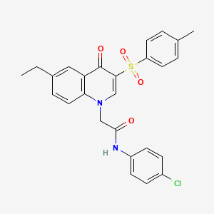 molecular formula C26H23ClN2O4S B6509784 N-(4-chlorophenyl)-2-[6-ethyl-3-(4-methylbenzenesulfonyl)-4-oxo-1,4-dihydroquinolin-1-yl]acetamide CAS No. 902521-06-6