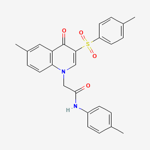 molecular formula C26H24N2O4S B6509816 2-[6-methyl-3-(4-methylbenzenesulfonyl)-4-oxo-1,4-dihydroquinolin-1-yl]-N-(4-methylphenyl)acetamide CAS No. 902278-34-6