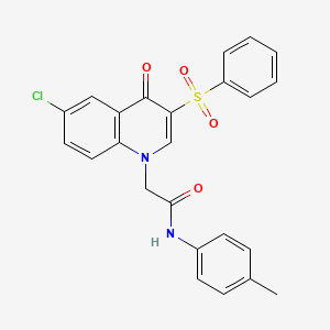 molecular formula C24H19ClN2O4S B6509829 2-[3-(benzenesulfonyl)-6-chloro-4-oxo-1,4-dihydroquinolin-1-yl]-N-(4-methylphenyl)acetamide CAS No. 902584-60-5