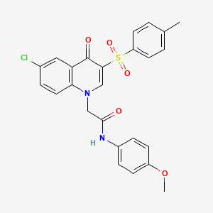 2-[6-chloro-3-(4-methylbenzenesulfonyl)-4-oxo-1,4-dihydroquinolin-1-yl]-N-(4-methoxyphenyl)acetamide