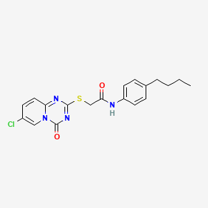 molecular formula C19H19ClN4O2S B6509880 N-(4-butylphenyl)-2-({7-chloro-4-oxo-4H-pyrido[1,2-a][1,3,5]triazin-2-yl}sulfanyl)acetamide CAS No. 896324-78-0