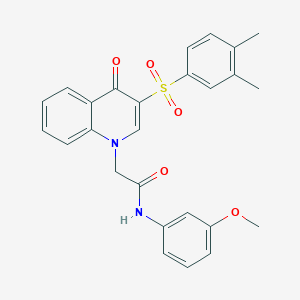molecular formula C26H24N2O5S B6509881 2-[3-(3,4-dimethylbenzenesulfonyl)-4-oxo-1,4-dihydroquinolin-1-yl]-N-(3-methoxyphenyl)acetamide CAS No. 902585-18-6