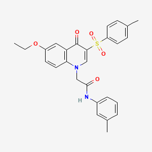 molecular formula C27H26N2O5S B6509882 2-[6-ethoxy-3-(4-methylbenzenesulfonyl)-4-oxo-1,4-dihydroquinolin-1-yl]-N-(3-methylphenyl)acetamide CAS No. 902444-68-2