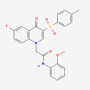 molecular formula C25H21FN2O5S B6509904 2-[6-fluoro-3-(4-methylbenzenesulfonyl)-4-oxo-1,4-dihydroquinolin-1-yl]-N-(2-methoxyphenyl)acetamide CAS No. 902585-54-0