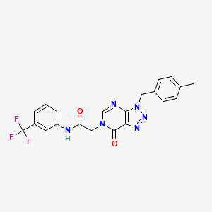 molecular formula C21H17F3N6O2 B6509910 2-{3-[(4-methylphenyl)methyl]-7-oxo-3H,6H,7H-[1,2,3]triazolo[4,5-d]pyrimidin-6-yl}-N-[3-(trifluoromethyl)phenyl]acetamide CAS No. 847381-85-5