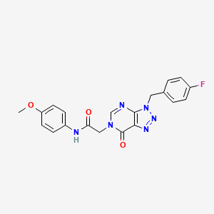 molecular formula C20H17FN6O3 B6509917 2-{3-[(4-fluorophenyl)methyl]-7-oxo-3H,6H,7H-[1,2,3]triazolo[4,5-d]pyrimidin-6-yl}-N-(4-methoxyphenyl)acetamide CAS No. 847382-52-9