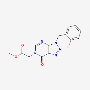 molecular formula C15H14FN5O3 B6509919 methyl 2-{3-[(2-fluorophenyl)methyl]-7-oxo-3H,6H,7H-[1,2,3]triazolo[4,5-d]pyrimidin-6-yl}propanoate CAS No. 847383-56-6
