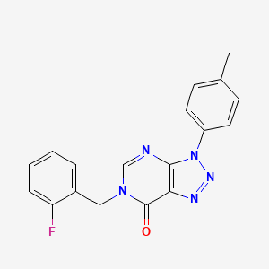 molecular formula C18H14FN5O B6509931 6-[(2-fluorophenyl)methyl]-3-(4-methylphenyl)-3H,6H,7H-[1,2,3]triazolo[4,5-d]pyrimidin-7-one CAS No. 863019-40-3