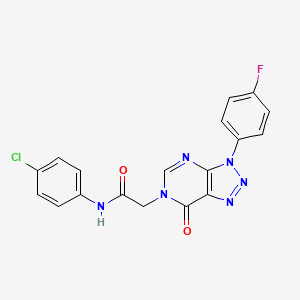 molecular formula C18H12ClFN6O2 B6509938 N-(4-chlorophenyl)-2-[3-(4-fluorophenyl)-7-oxo-3H,6H,7H-[1,2,3]triazolo[4,5-d]pyrimidin-6-yl]acetamide CAS No. 847384-26-3